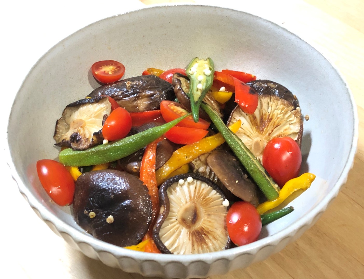 乾しいたけと焼き野菜のマリネ - レシピ - 大分県椎茸農業協同組合